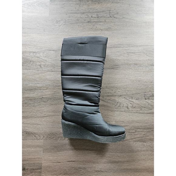 Kate Spade Black Cagney Wedge Boots Winter Boots Size 7.5 - Picture 3 of 10